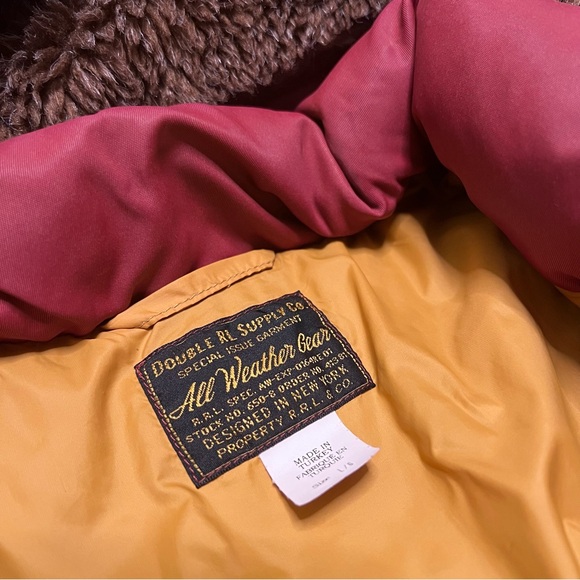 RRL Double Rl Ralph Lauren Nylon Sherpa Parka - Red - Large - Picture 5 of 6